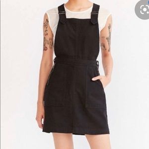 Black Denim Overall Dress